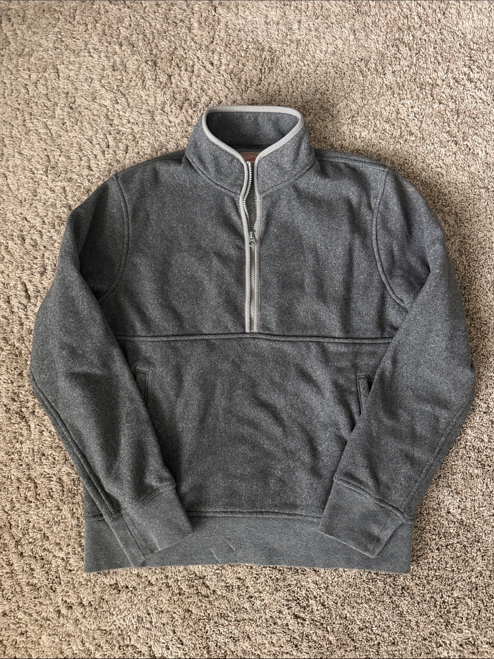 Men's Quarter-Zip Heathered Gray Sweater